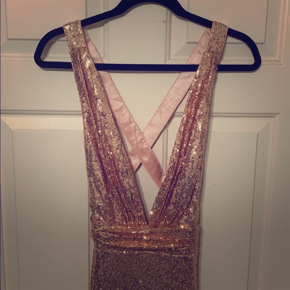 Rose gold sequin gown